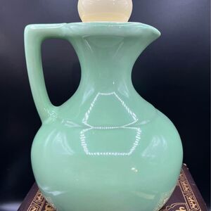 Glaze Ceramic Decanter with Stopper Sage Green & Beige Gloss